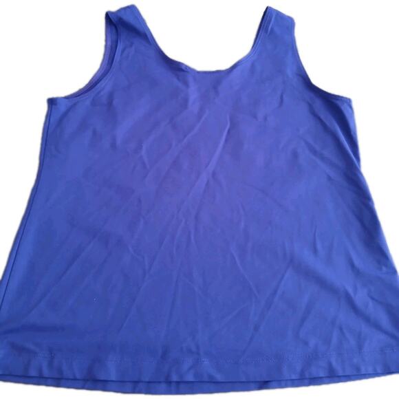 Chico’s Women’s Purple Scoop Neck Sleeveless Stretch Knit Tank Top Size 2 (L/12) - Picture 3 of 3